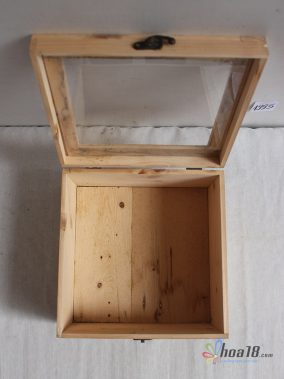 Giỏ, hộp, bình, giấy - Hộp vuông nắp kính - IMG_5318 - 1995 -Hoa18